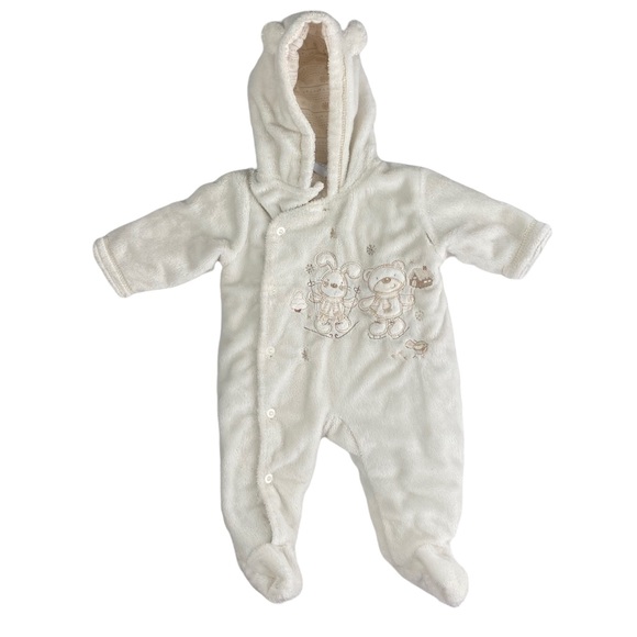 3/$20 NEW BABY Hooded, Long Sleeve Bodysuit Size 3-6 Months - Picture 1 of 15
